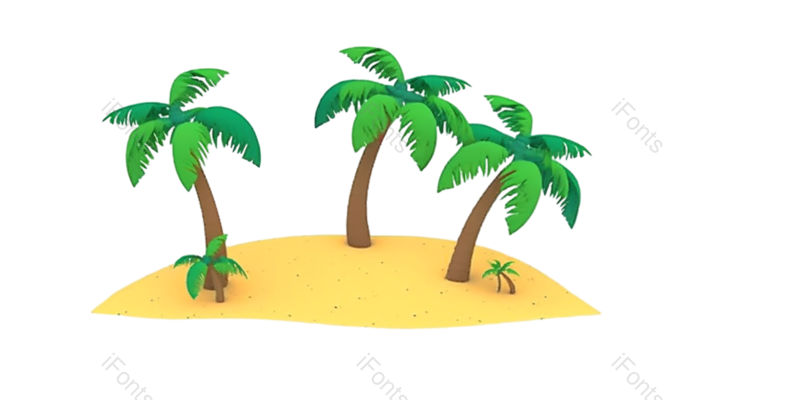 元素图片,夏天元素,度假PNG,椰子树免抠素材